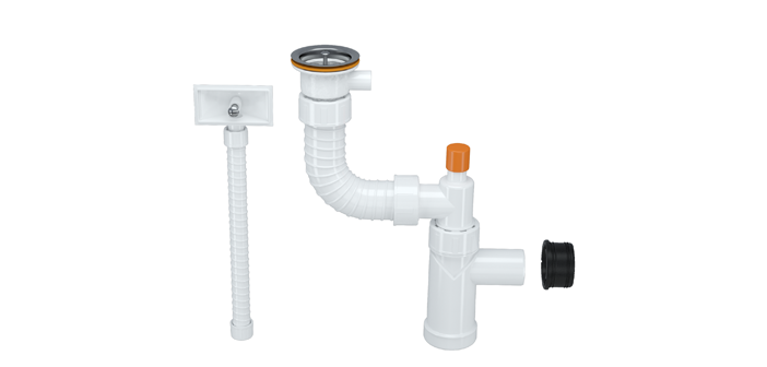 Kruti sifon 1/1 sudopere sa prelivom i res. f115 ISAFLEX 230 800