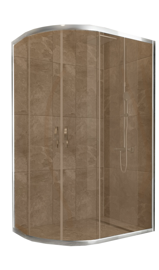 Tus paravan 90x100 AQUANIL - Daniel (hrom, 6mm, asimetricna)