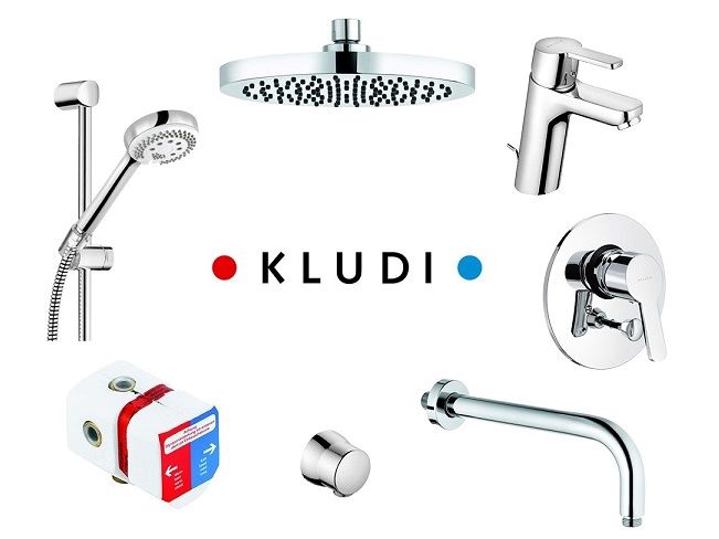 Set 7u1 slavina za umivaonik sa ugradnim setom za tus  kadu KLUDI - Pure&Easy