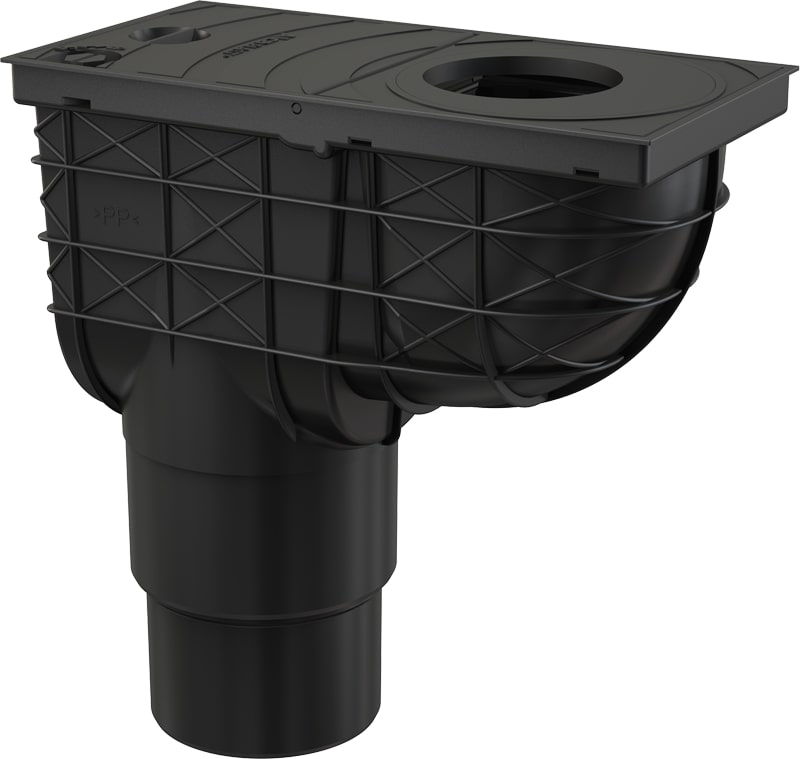 Pvc slivnik za oluke fi110 vertikalni,crni ALCA [AGV4]