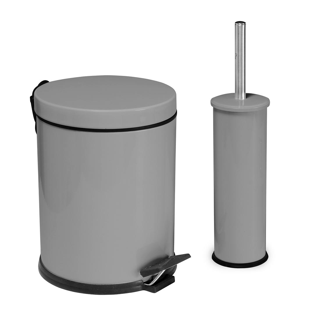 Kupatilski set kanta 5l + cetka 477G - siva