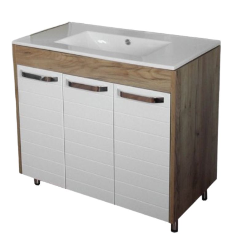 Ormaric stojeci HYDRA - DELTA hrast/white - 81cm + lavabo [13-032]