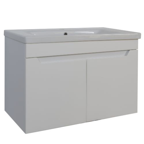 Ormaric konzolni IBANIO - NORA -mat white 80cm + umivaonik [13080]