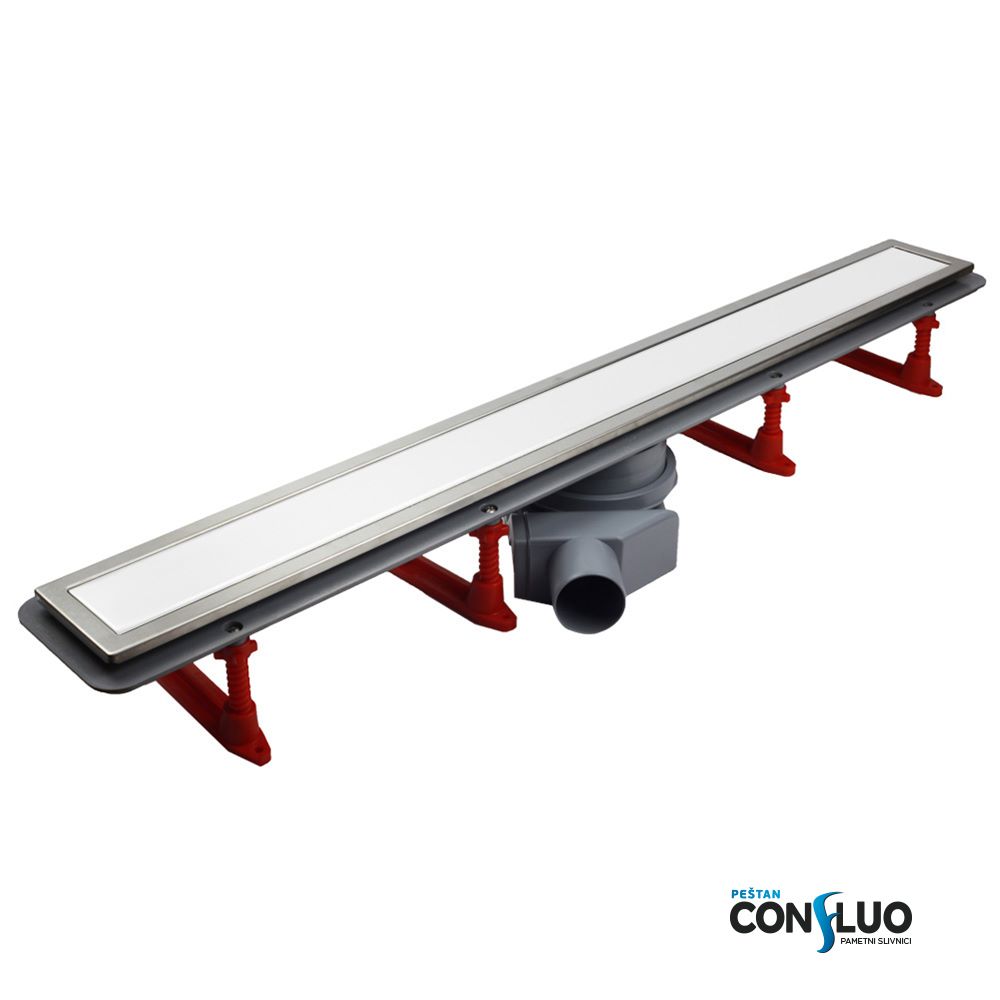 Pvc slivnik CONFLUO belo staklo 4