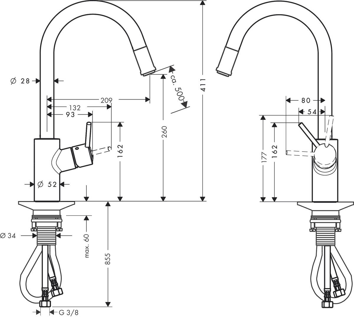 Bat. STH sudopera 3cevi HANSGROHE - TALIS S2 (14872000)
